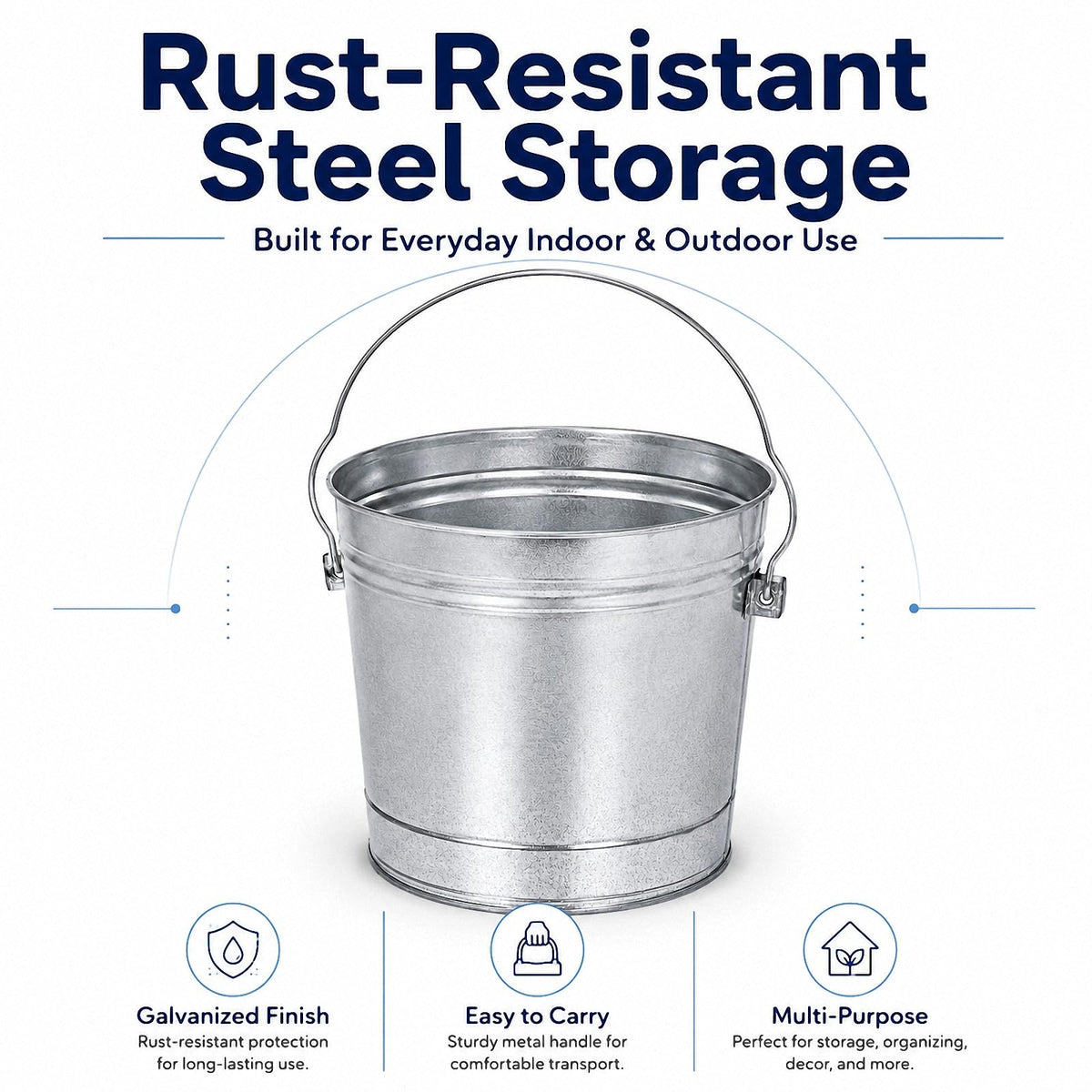 Galvanized Steel Airtight Storage Jar with Locking Lid C6618