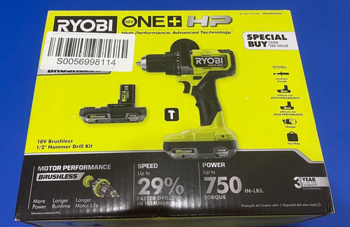18V Brushless Cordless 1/2 in. Hammer Drill Kit with 2.0 Ah Batteries M456879
