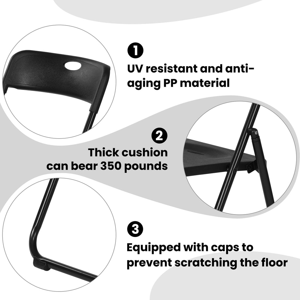 Black Plastic Folding Chairs 10 Pack R522540