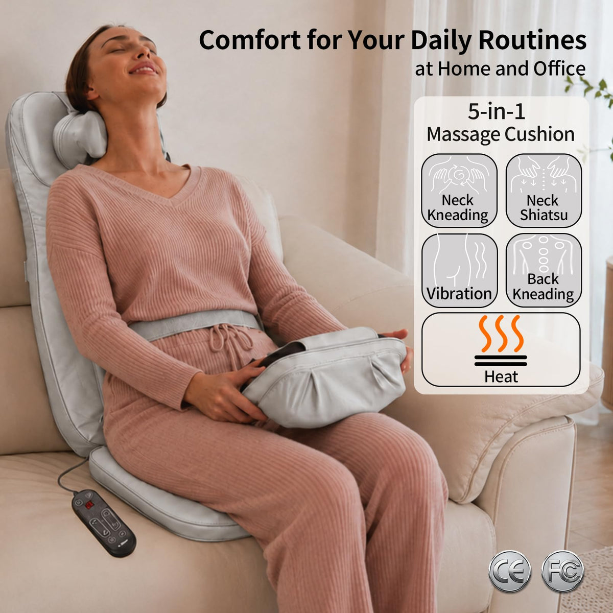 Grey Back Massager with Heat B7413