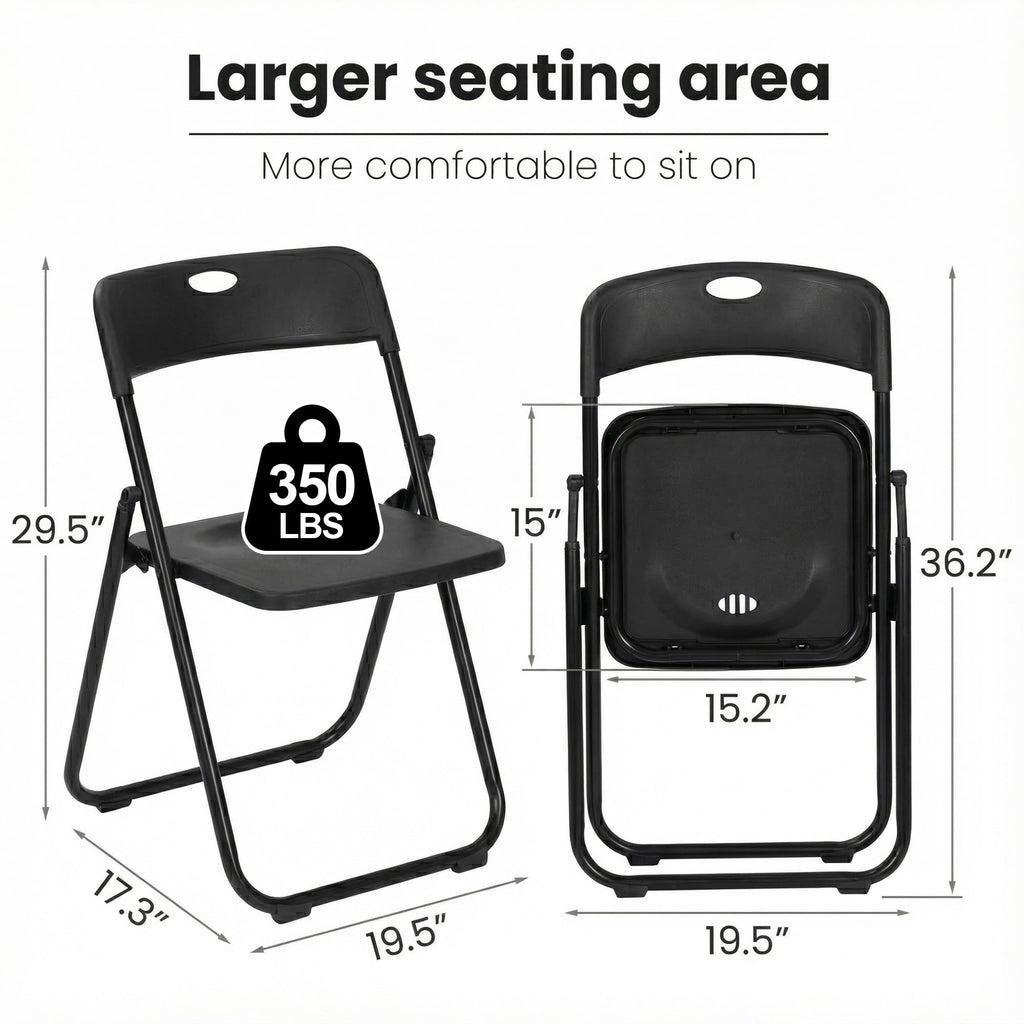 Black Plastic Folding Chairs 10 Pack R522540