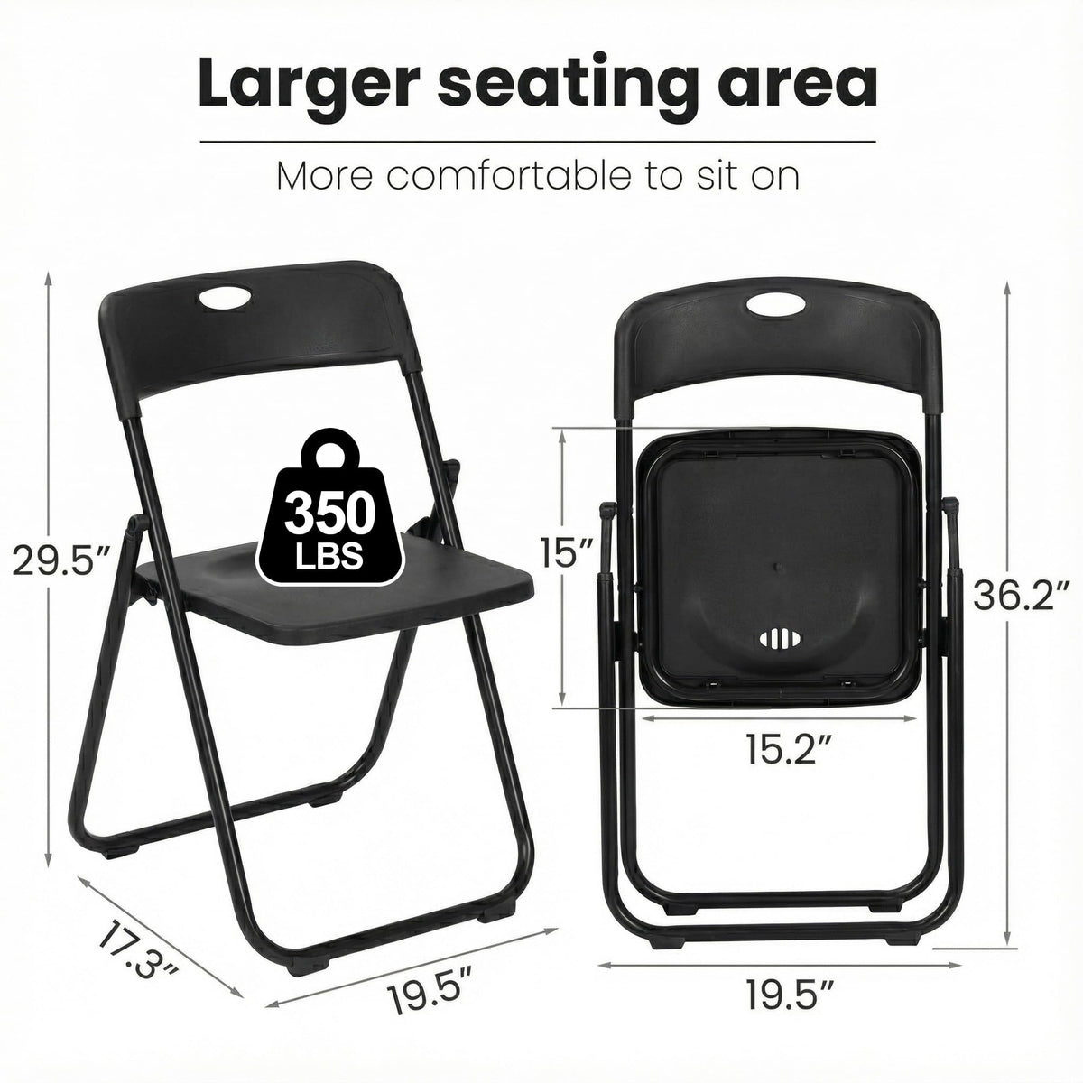 Black Plastic Folding Chairs 10 Pack R522540