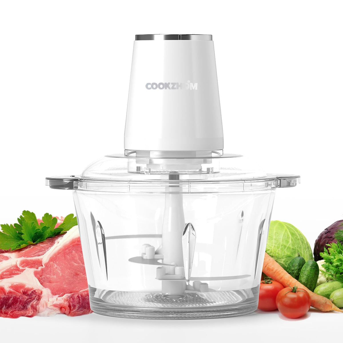 500W Stainless Steel 8-Cup Glass Bowl Food Processor N7971