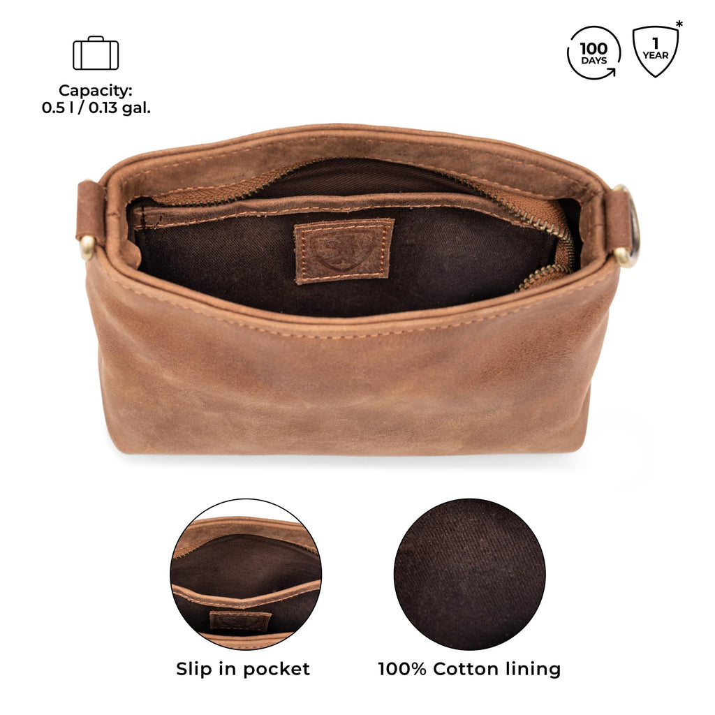 Full Grain Leather Crossbody Purse Z4395