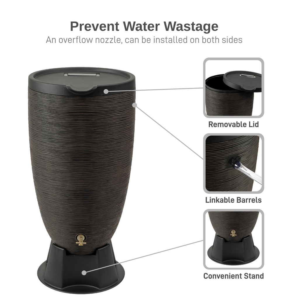 50-Gallon Rain Barrel with Stand and Removable Lid G46922