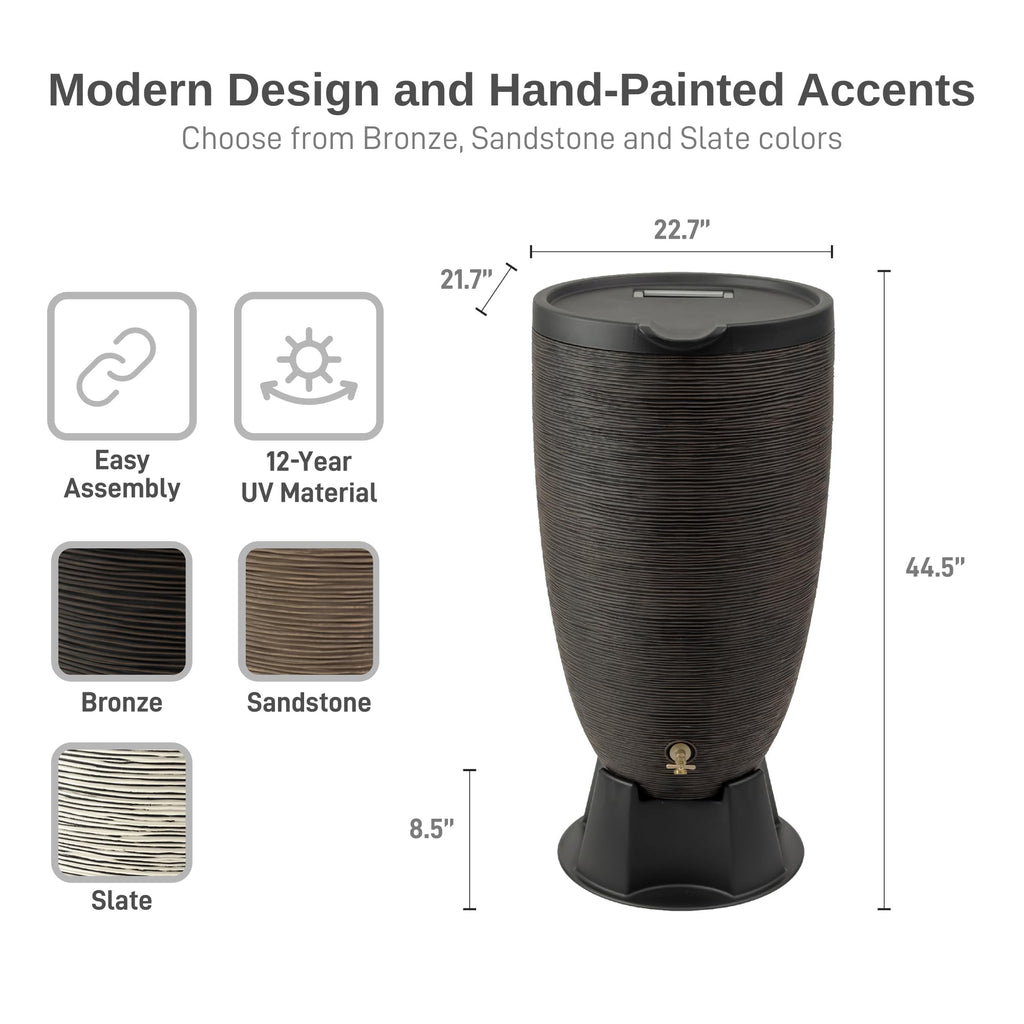 50-Gallon Rain Barrel with Stand and Removable Lid G46922