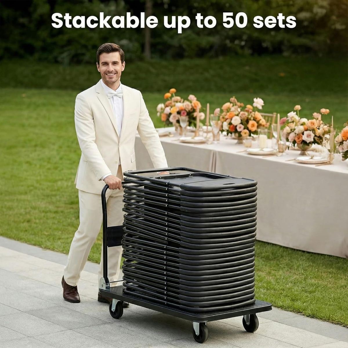 Black Plastic Folding Chairs 10 Pack R522540