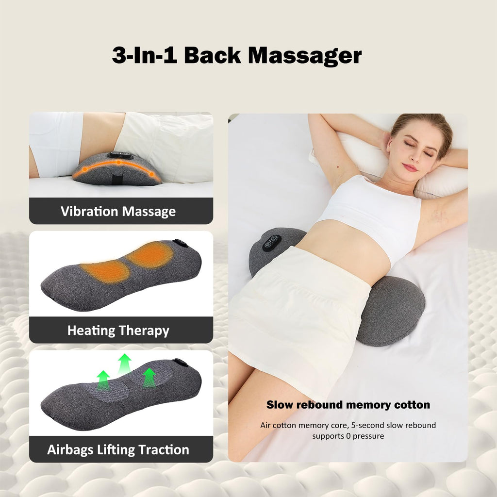 Back Massager with Heat, Vibration, Airbag Stretch J979