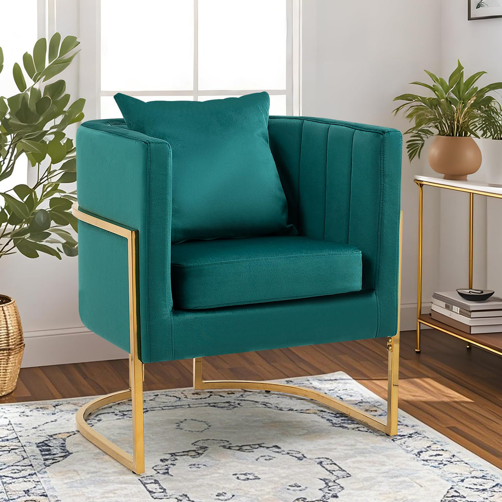Velvet Accent Chairs Set of 2 Green Y806