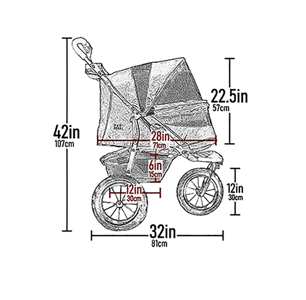 No-Zip Pet Stroller for Cats/Dogs F340