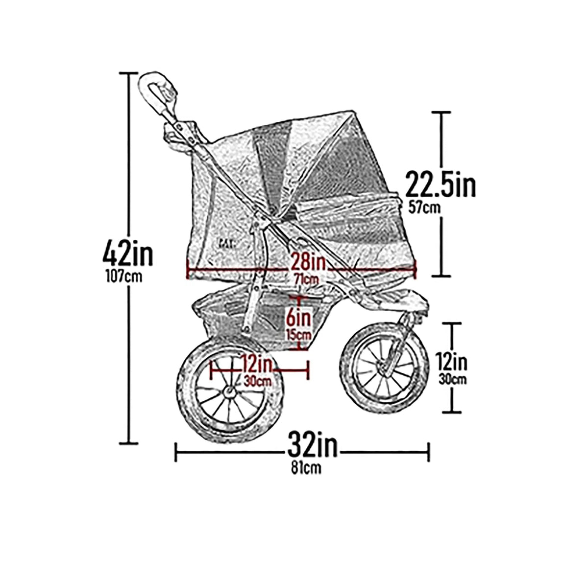 No-Zip Pet Stroller for Cats/Dogs F340