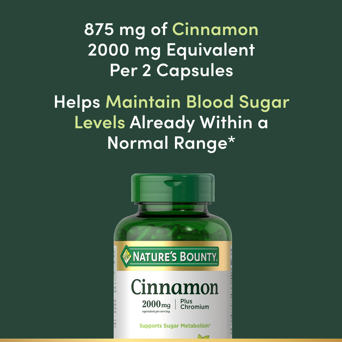 Cinnamon 2000mg Plus Chromium 60 Capsules M729
