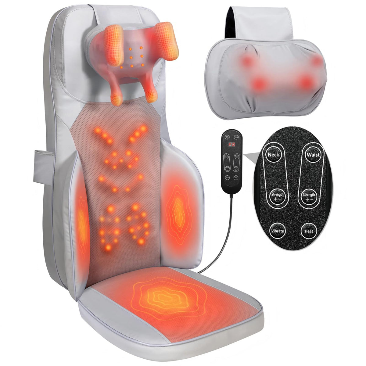Grey Back Massager with Heat B7413