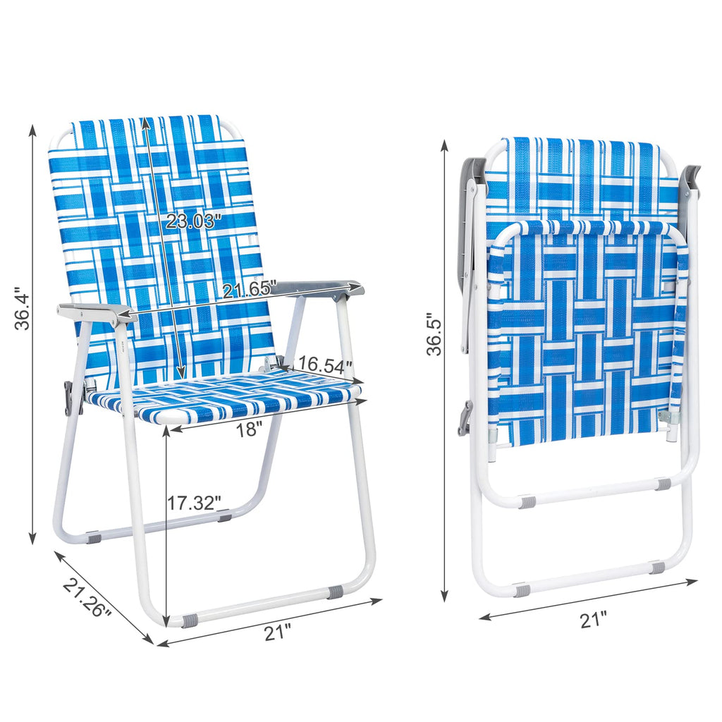 Set of 2 Blue Webbed Folding Lawn Chair A75303