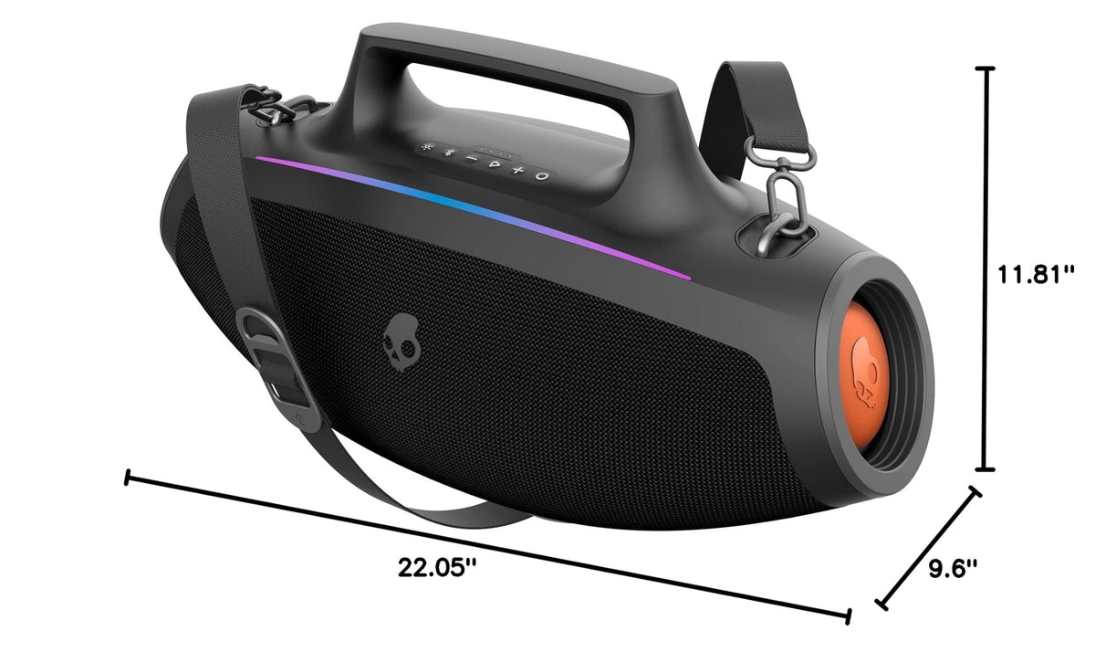 Water-Resistant Wireless Portable Bluetooth Boombox Speaker with LED Lightshow R7358