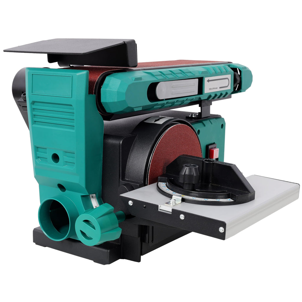 Benchtop Belt and Disc Sander 4x36 Inch Belt 6 Inch Disc Adjustable 0-90 Degree Tilt Green S338388