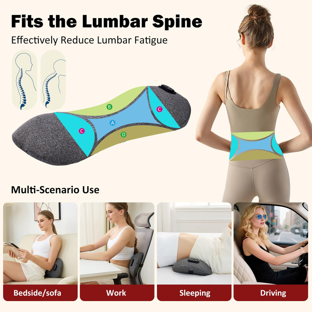 Back Massager with Heat, Vibration, Airbag Stretch J979