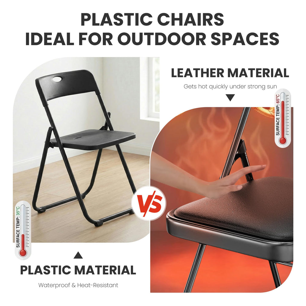 Black Plastic Folding Chairs 10 Pack R522540