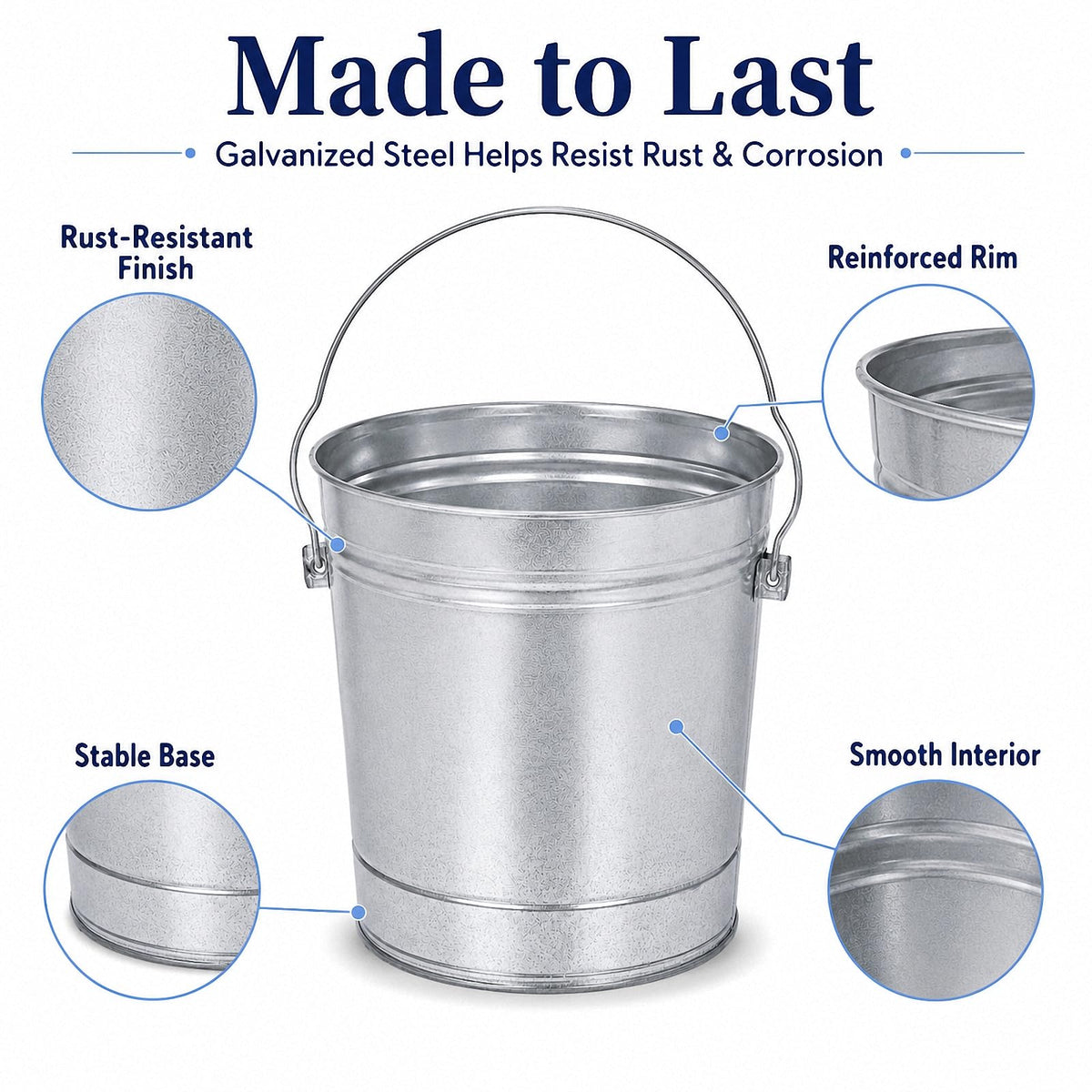 Galvanized Steel Airtight Storage Jar with Locking Lid C6618