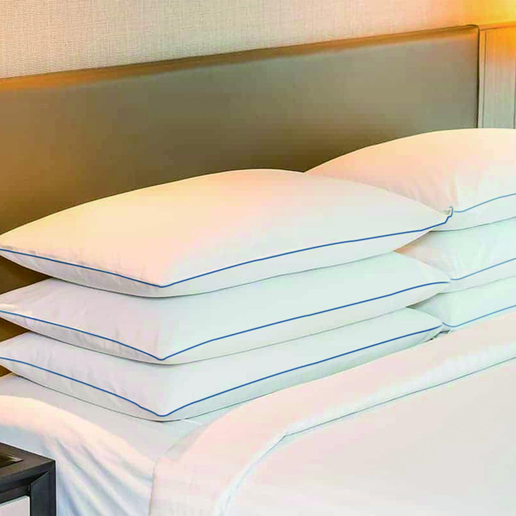 Soft Thin Standard Size Pillows Set of 2 with Down Alternative Fill White Y172435