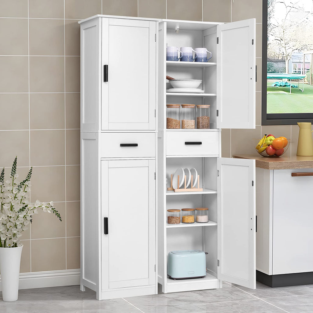 67'' Tall White Storage Cabinet with 4 Shelves & 2 Doors K22914