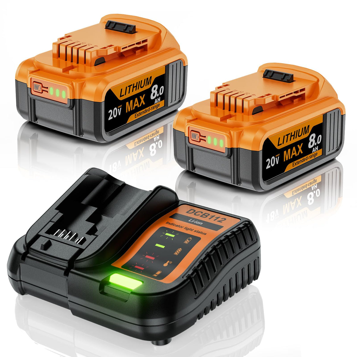 2 Pack 8.0Ah 20V Max Battery and Charger C513379