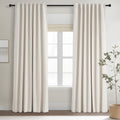 Cream Linen Blackout Curtains 84 Inch Pinch Pleat G18134
