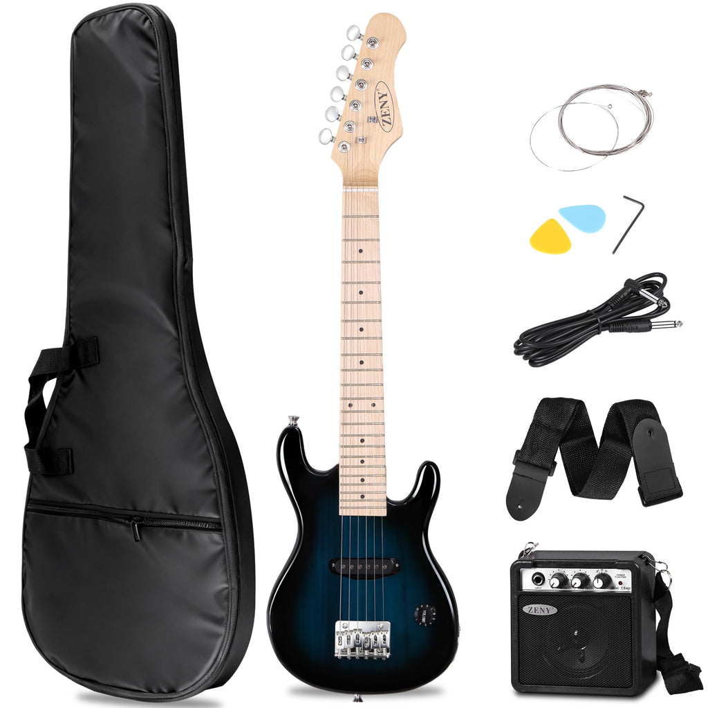 30 inch Kids Electric Guitar with 5w Amp, Gig Bag, Strap, Cable, Strings and Picks, Blue V83535