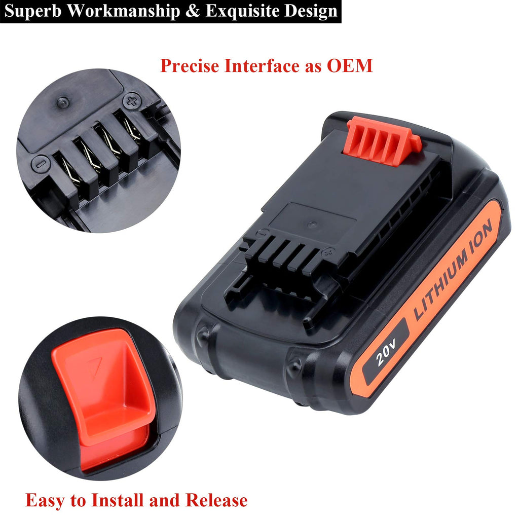 4.0Ah 20V MAX Compatible with Black and Decker Battery H56246