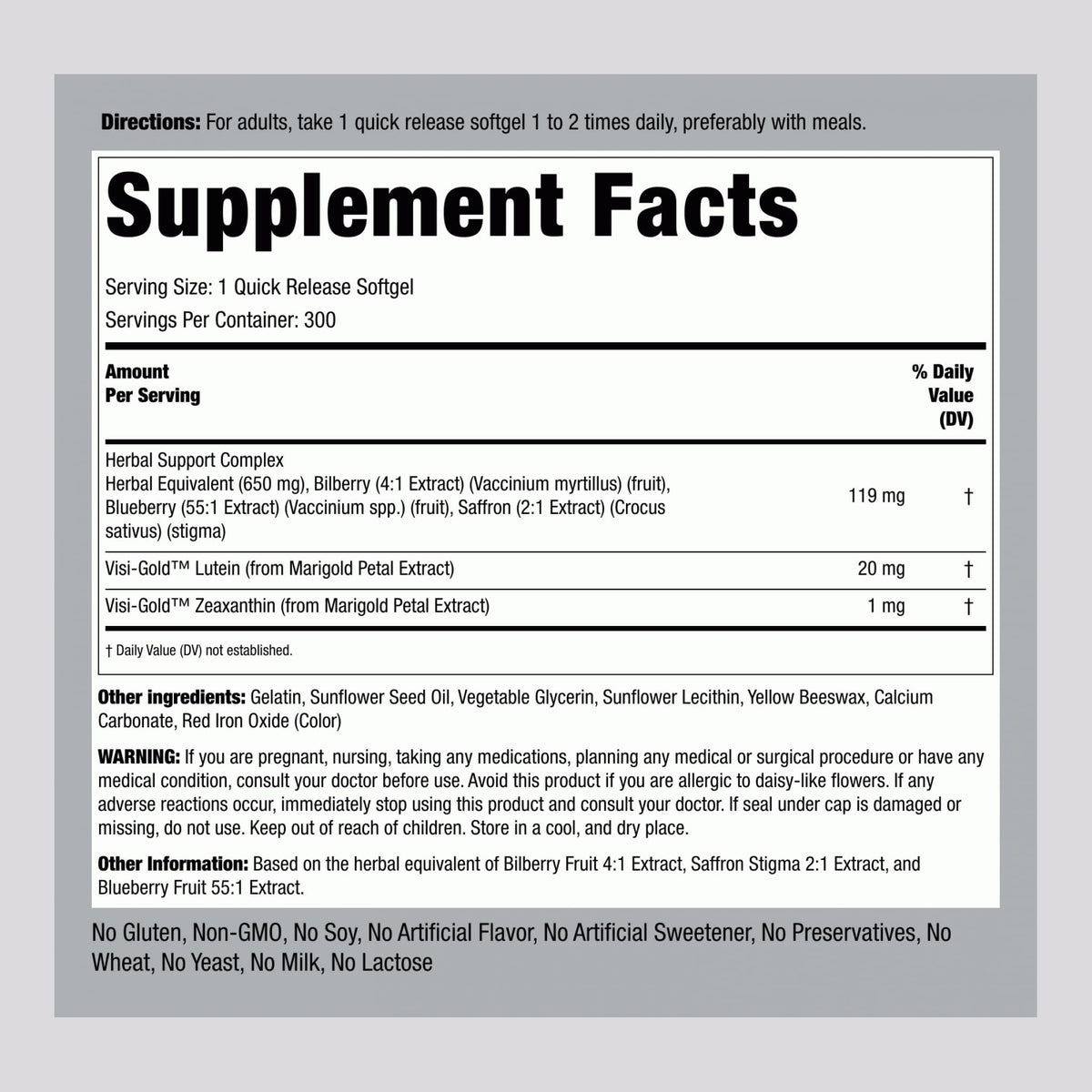 Eye Health Complex 300 Softgels N150908