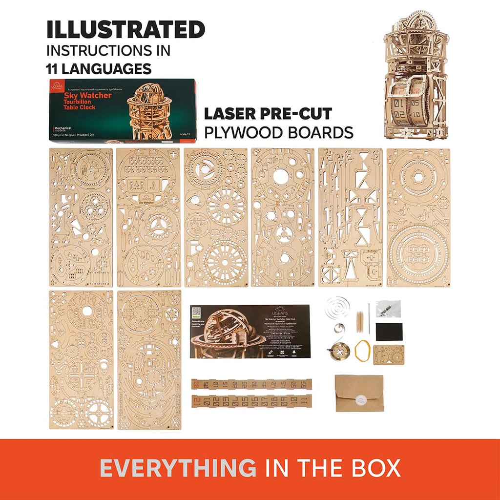 Wooden 3D Puzzle Mechanical Clock Kit K820