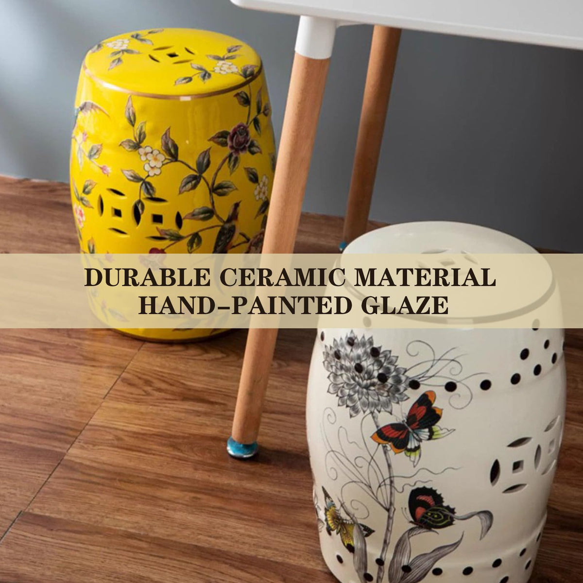Glazed Ceramic Garden Stool B4222