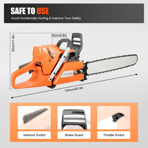 24 Inch 71.8CC 2-Stroke Gas Chainsaw I325
