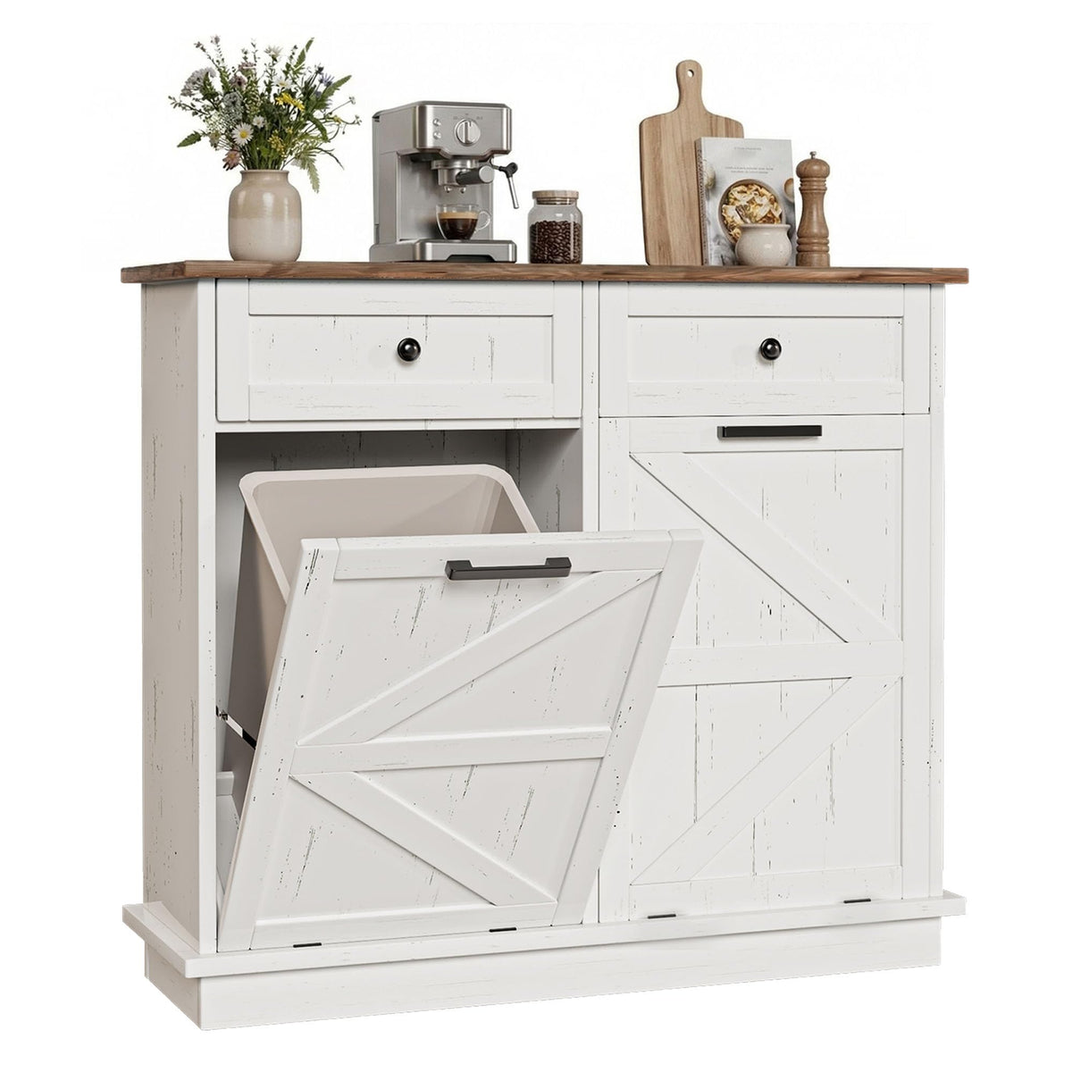 10 Gallon Double Tilt Out Trash Can Cabinet R391425