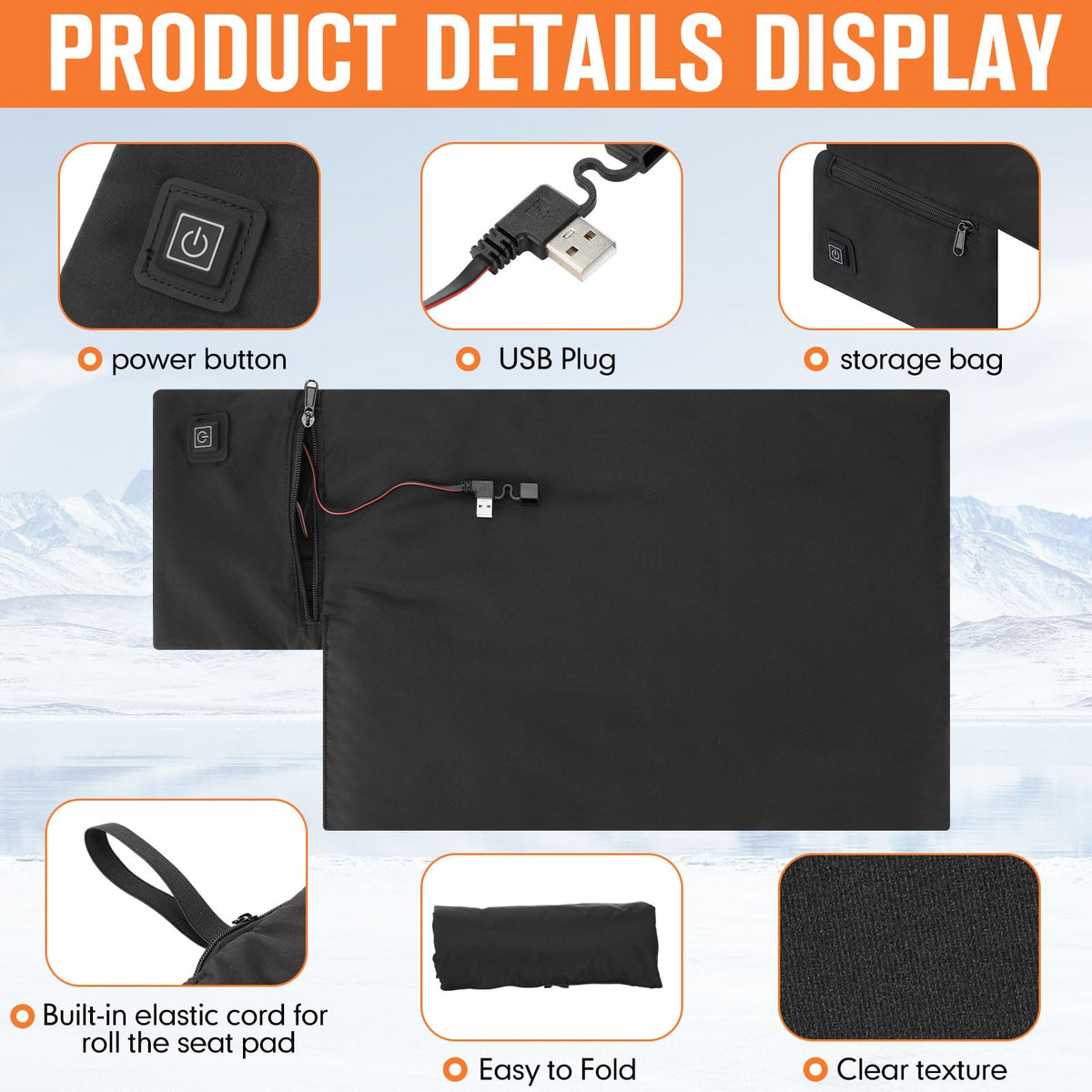2 Pack Heated Stadium Seat Cushion V42201