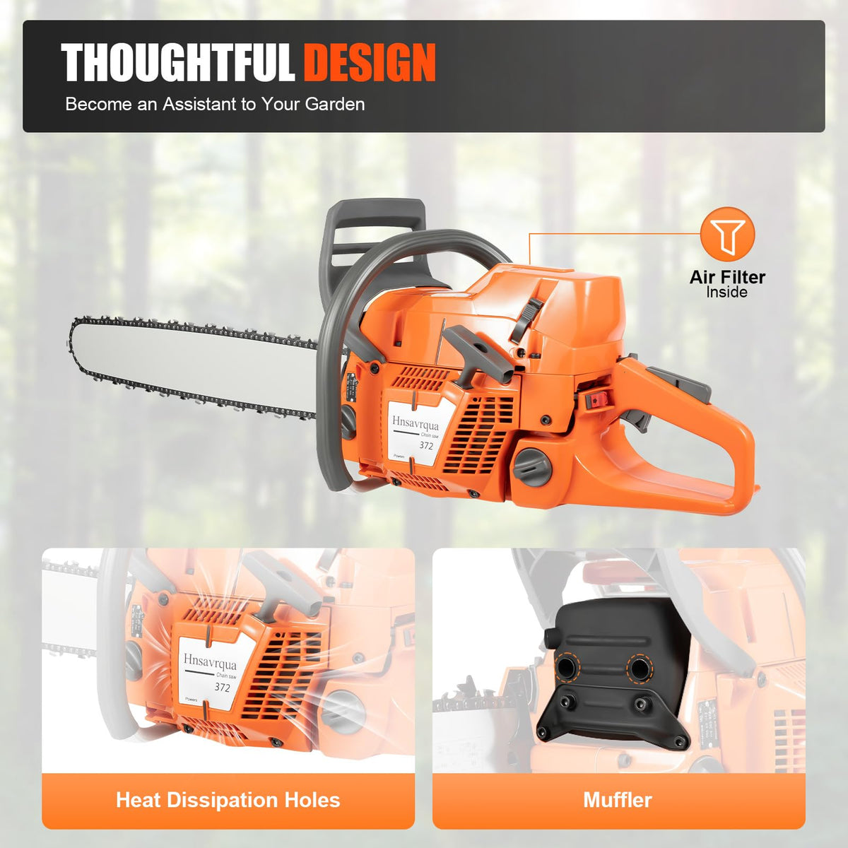 24 Inch 71.8CC 2-Stroke Gas Chainsaw I325
