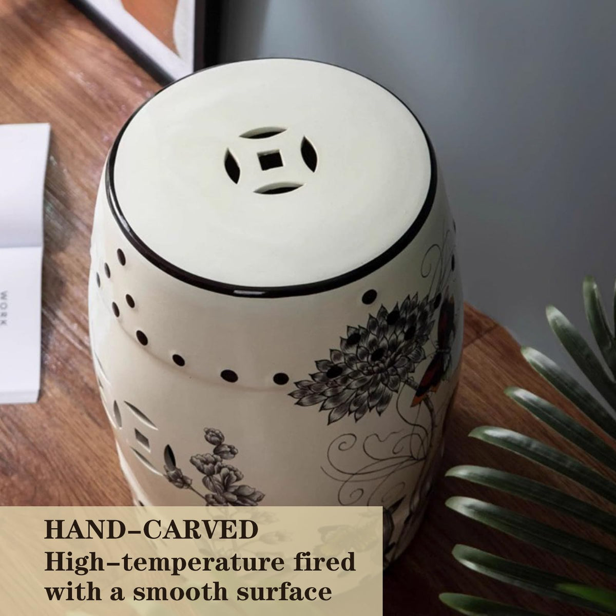 Glazed Ceramic Garden Stool B4222