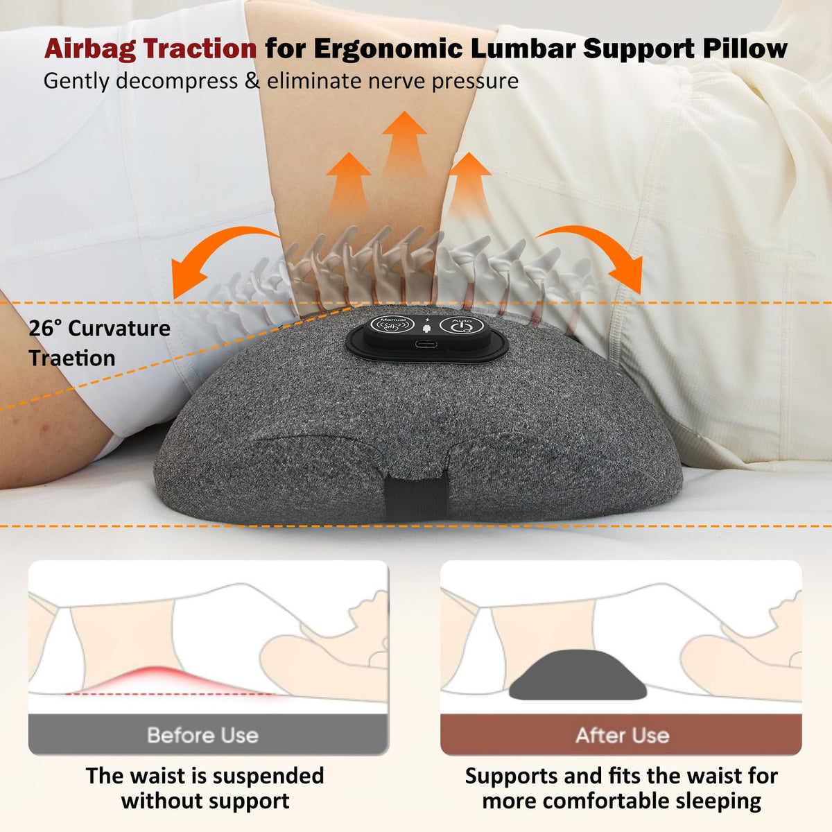Back Massager with Heat, Vibration, Airbag Stretch J979