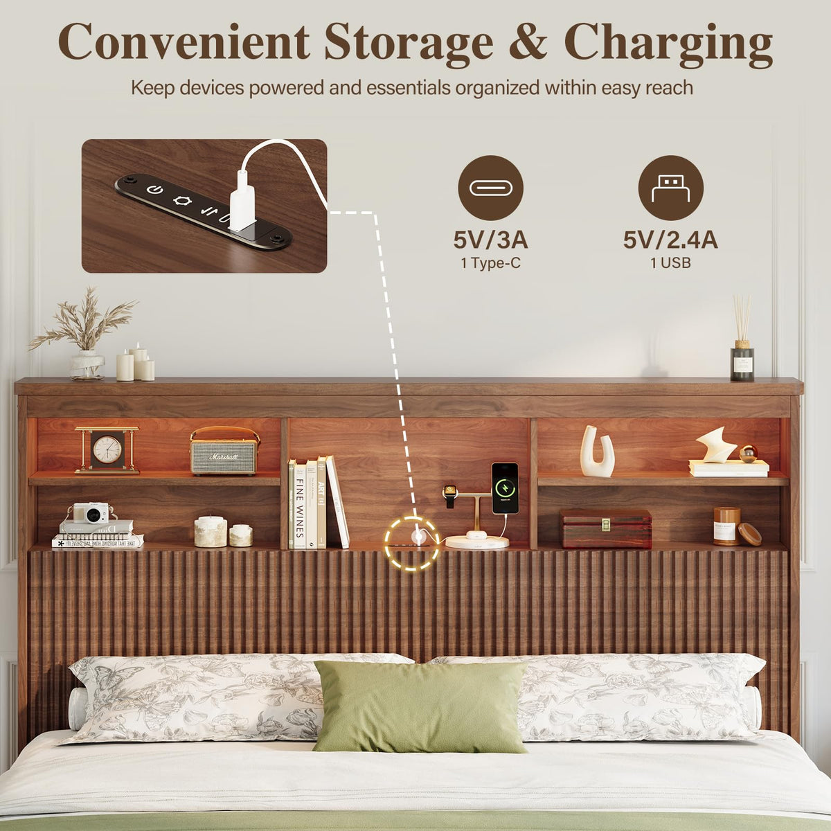 Queen Size Bed Frame with 4 Storage Drawers L5300