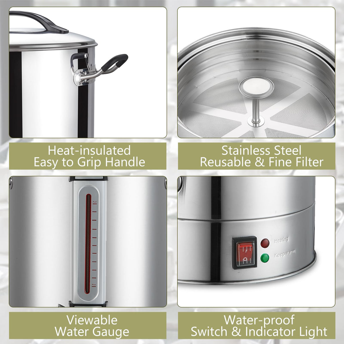 24L Stainless Steel Commercial Coffee Urn A77642