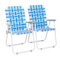 Set of 2 Blue Webbed Folding Lawn Chair A75303