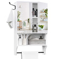 White Wall Mounted Bathroom Cabinet with Mirror and Adjustable Shelf X1646