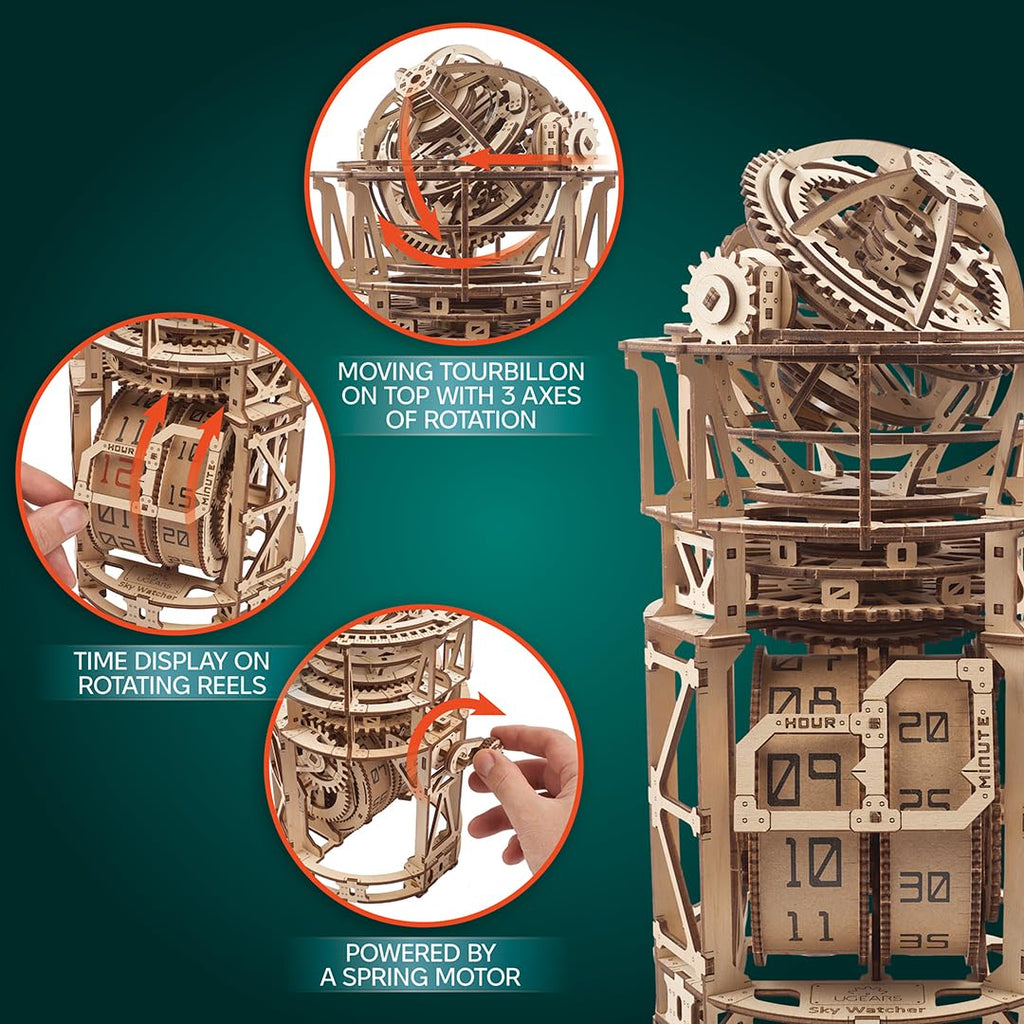 Wooden 3D Puzzle Mechanical Clock Kit K820