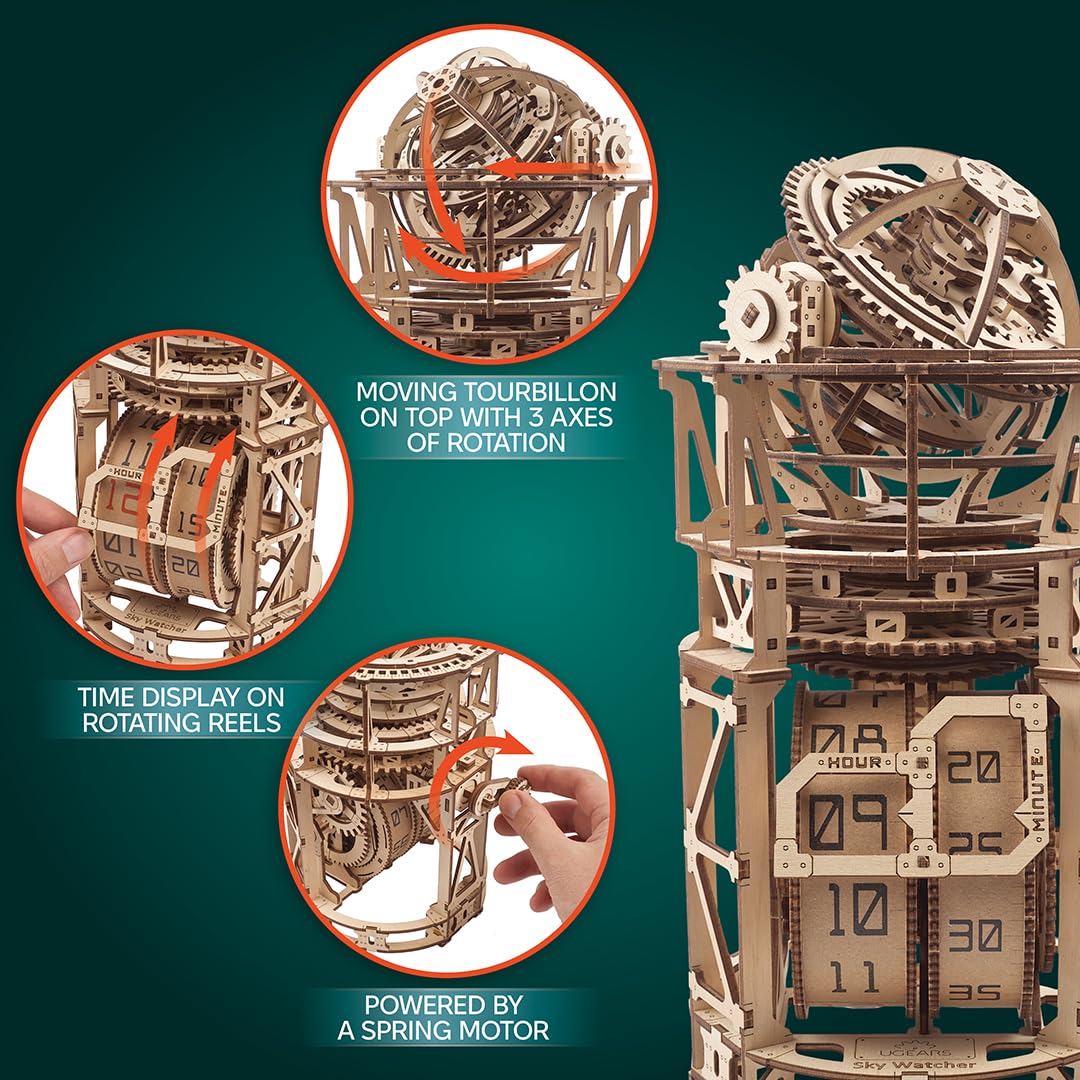 Wooden 3D Puzzle Mechanical Clock Kit K820