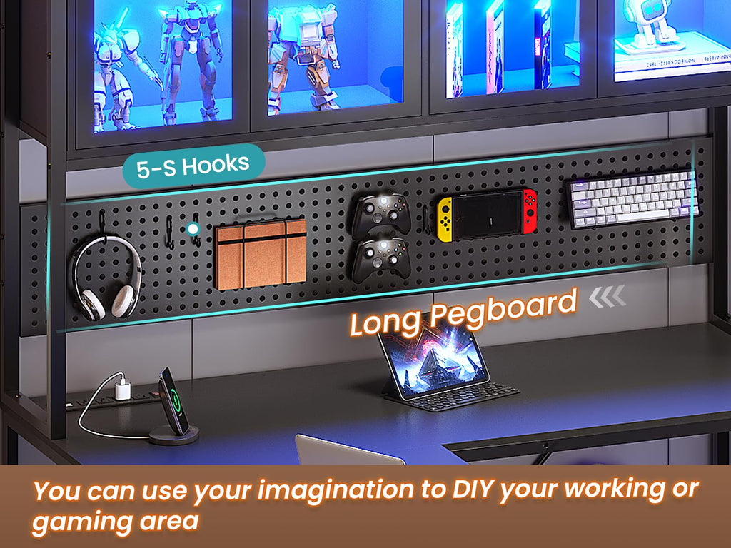 L Shaped Gaming Corner Desk with Drawers I718