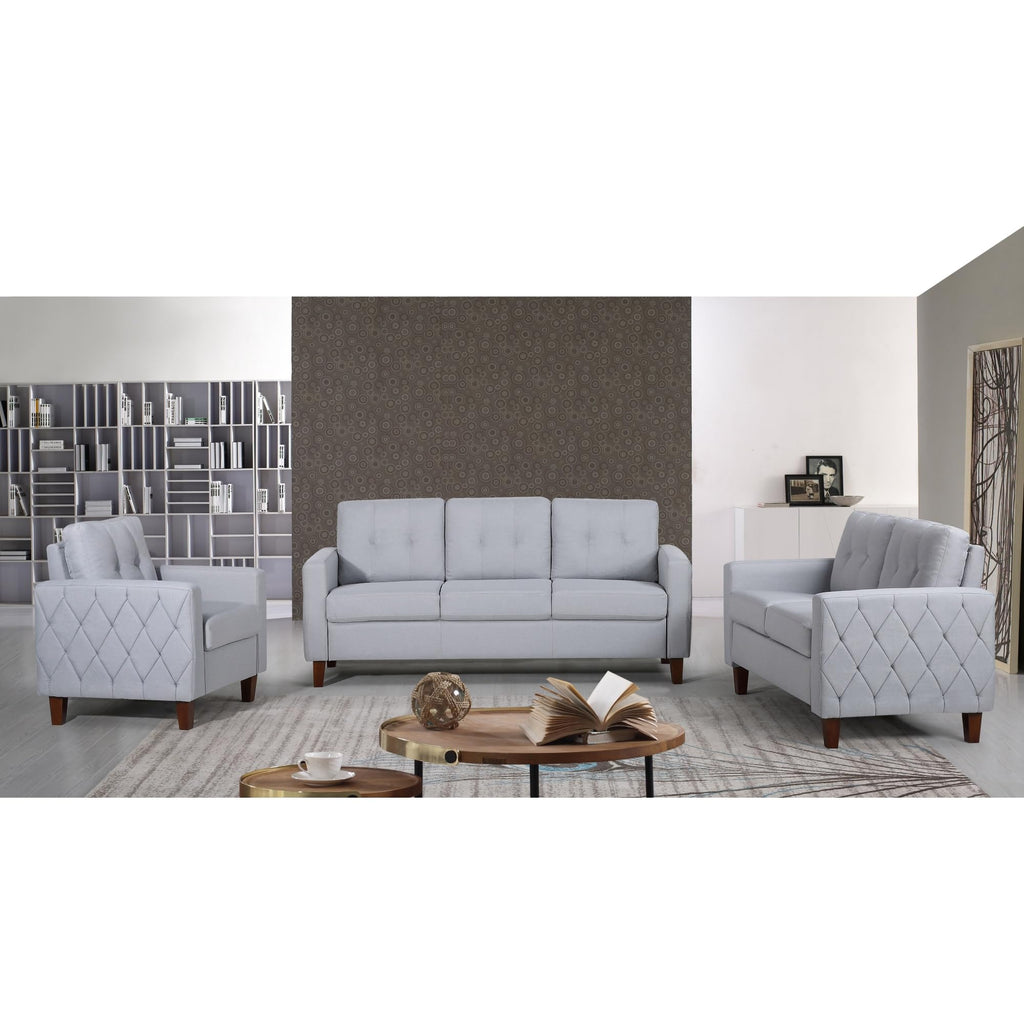 Light Gray Tufted Upholstered Loveseat F36998