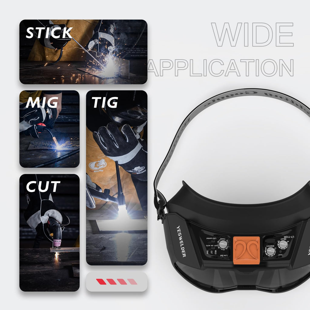 Auto-Darkening Welding Goggles with LED Light and Face Shield T46508