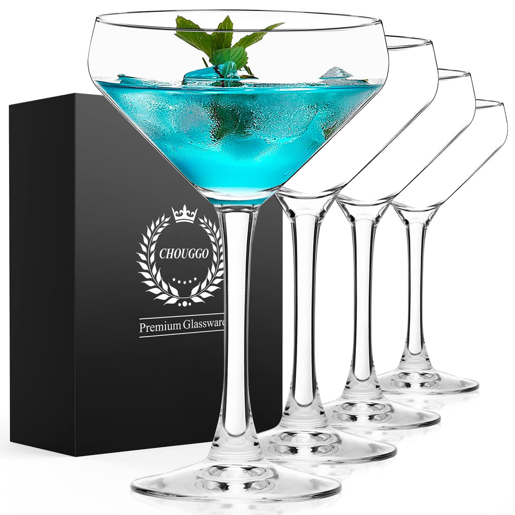 Coupe Cocktail Glasses Set of 4 Hand Blown Crystal 12Oz W341