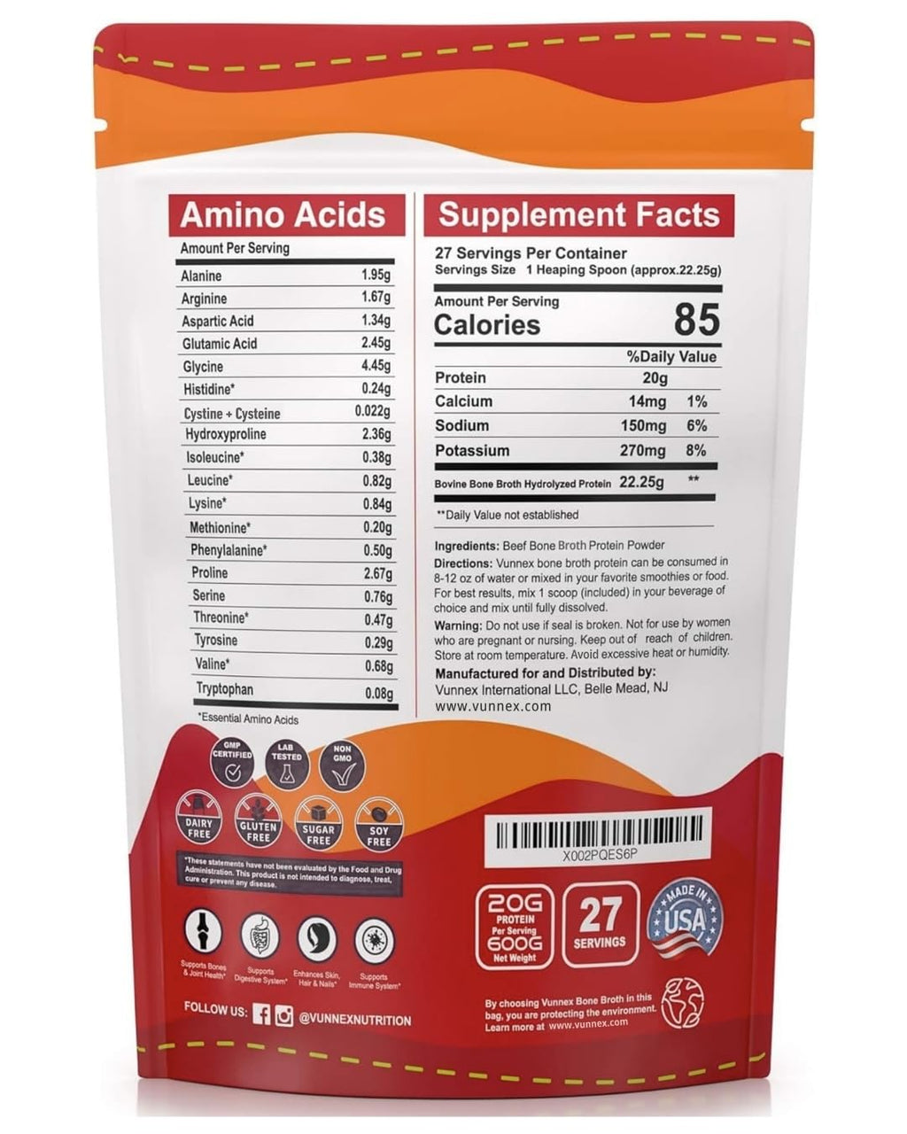 Unflavored Bone Broth Protein Powder J996936