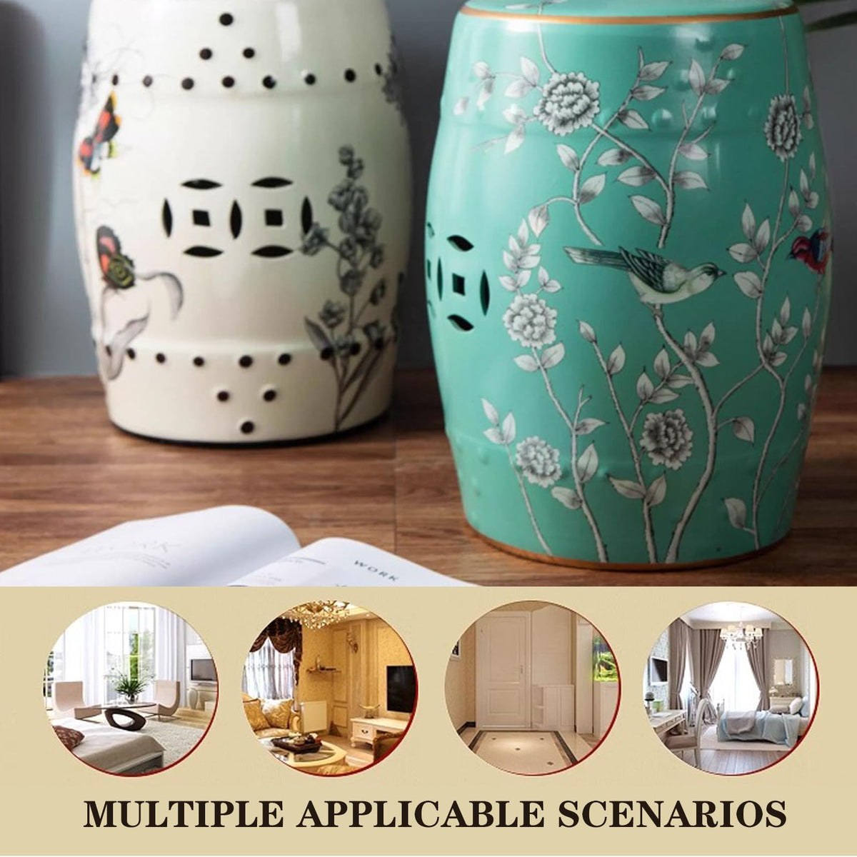 Glazed Ceramic Garden Stool B4222